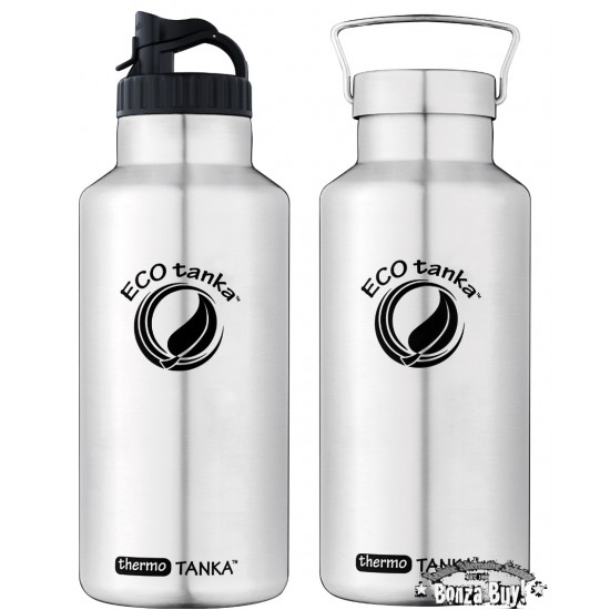 THERMO 2000ml ECOtanka INSULATED Stainless Steel Water Bottle Safe Drink MEGA