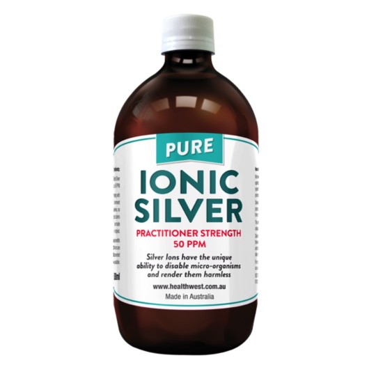 HealthWest Pure Ionic Silver 50ppm 500ml Practitioner Strength