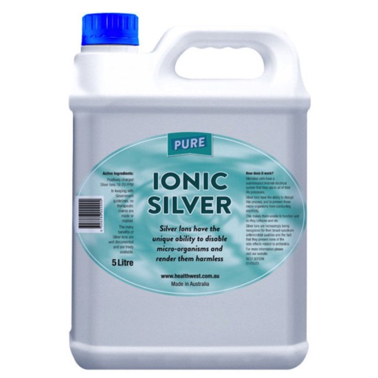 HealthWest Pure Ionic Silver 20ppm 5000ml 5L