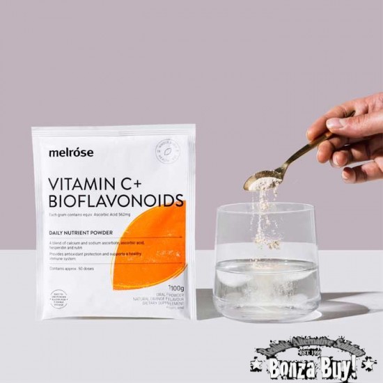 Melrose Vitamin C Powder with Bioflavinoids + Hesperidin 100g Sugar Gluten Free Vegan