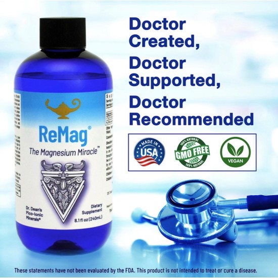 Remag Magnesium Liquid Supplement 240ml Dr Carolyn Deans MAGNESIUM MIRACLE™ Pico-Ionic